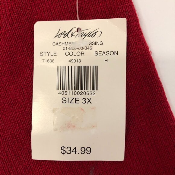 LT Sport Woman Silk Cashmere Red Sweater Vest Women Size 3X Crew Neck Pullover - Picture 10 of 12